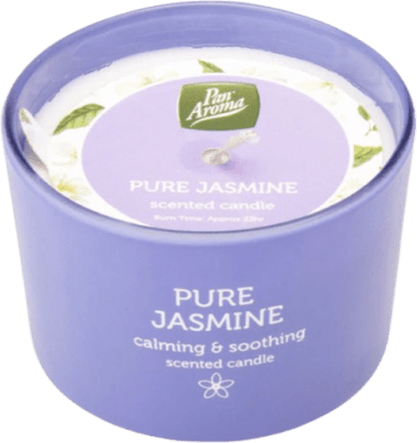 Pan Aroma Pure Jasmine ilmkerti í fallegu glasi 23ja tíma brennslutími