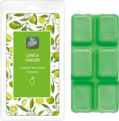Pan Aroma vax kubbar fyrir ilmolíu lampa með ilm af Lime & Ginger 6 stk