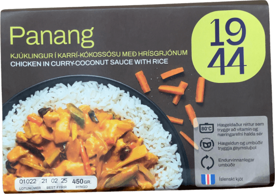 1944 Panang Kjúklingur í karrí-kókossósu með hrísgrjónum 450 g
