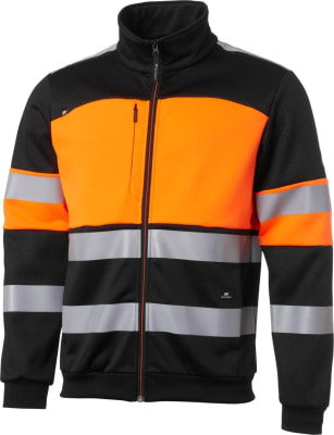 Peysa með rennilás THM svört/orange