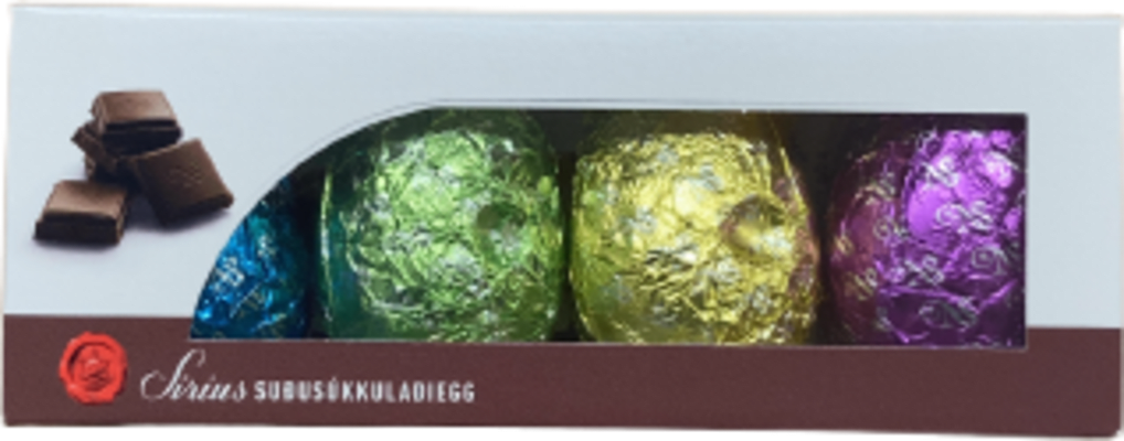 Síríus Suðusúkkulaðiegg 45% með málshætti 112 g