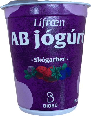 Biobú Lífræn AB jógúrt Skógarber 170 g