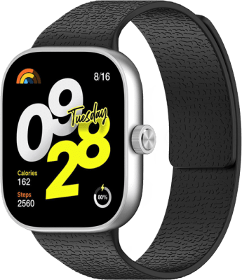 Xiaomi Smart Band 8/9 Pro - Redmi Watch 4/5 (W016) - Svört sílikon ól m. segli