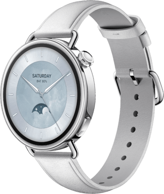 Xiaomi Watch S4 41mm snjall- og heilsuúr - Hvítt leður