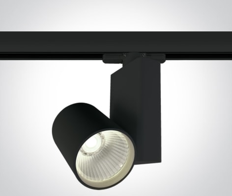15W black track spot with COB LED, ideal for shops and showrooms