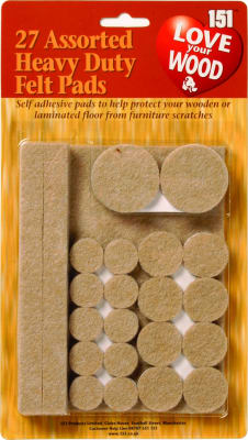 151 Sjálflímandi fílt púðar undir húsgögn 27 pk