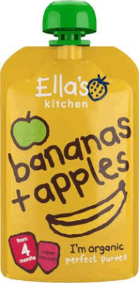 Ella's kitchen 4m+ banani/epli 120 gr