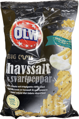 Owl snakk sjávarsalt pipar 250 gr