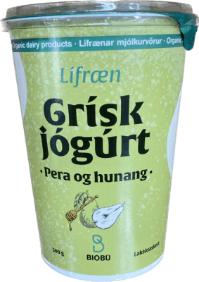 Biobú grísk jógúrt pera/hunang 500 gr