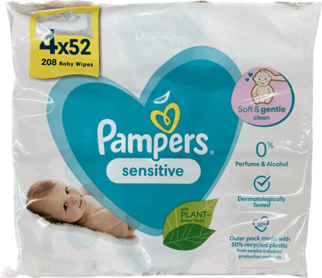 Pampers wipes 4x52 stk