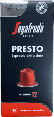 Segafredo presto espresso x dark 10 stk