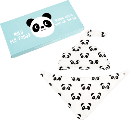 Ungbarnasett - Miko the Panda Hat&Bib