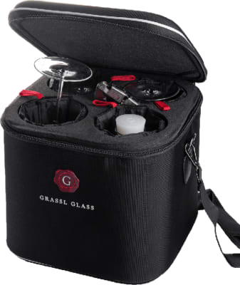 AMELIE Voyage+ ferðataska með 4 CRU glösum