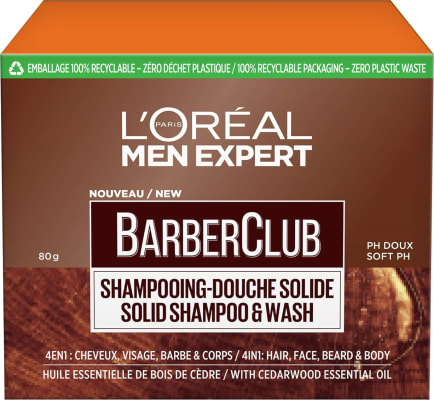 L'Oréal Men Expert Barber Club Solid Shampoo og sápustykki 80 gr