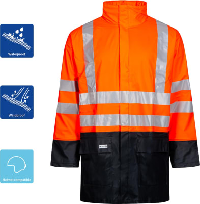 Lyngsoe regnjakki HiViz orange/svartur