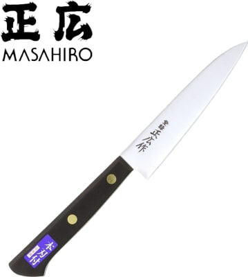 Masahiro Virgin Carbon Utility hnífur 12 cm. - Viðarhandfang - Economy