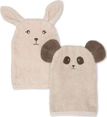 Michi washclothes/þvottapoki 2 stk Bunny and panda
