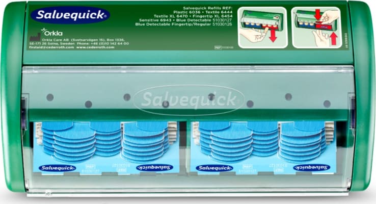 Plástrakassi á vegg bláir skynjanlegir plástrar 70stk