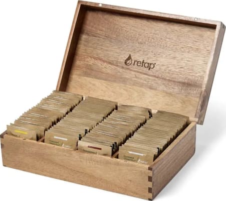 Retap freyðitöflur í viðarkassa - 75 stk í kassa