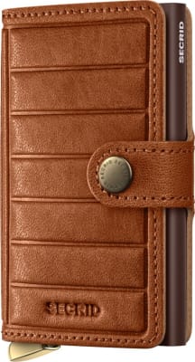 Secrid Miniwallet - Emboss Lines - Cognac Brown