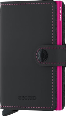 Secrid Miniwallet - Matte Black/Fuchsia