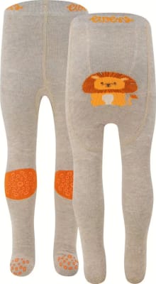 Sokkabuxur með skriðdoppum beige ljón