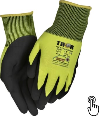 Thor 7324 Flex Touch Screen HiViz nítril hanskar