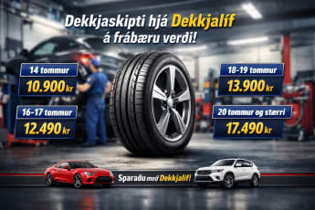 Sparaðu allt að 20% af dekkjaskiptum hjá Dekkjalíf 