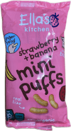 Ella's Kitchen Mini Puffs – jarðarber + banani 32 g (4x8 g)