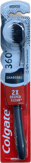 Colgate 360° Charcoal miðlungs tannbursti, 1 stykki