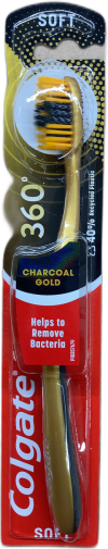 Colgate 360 Charcoal Gold mjúkur tannbursti 1 stk