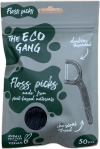 The Eco Gang tvöfaldar tannþráðstangir úr plöntuefnum, með kolainnrennsli, 50 stk