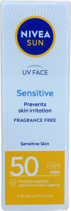 NIVEA Sun UV andlit viðkvæm SPF 50, 50 ml