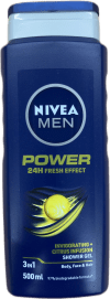 Nivea Men Power 3‑í‑1 sturtugel sítrusblanda 500 ml