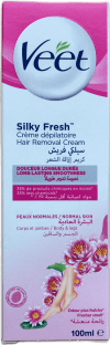 Veet Silky Fresh hárfjarlægingarkrem fyrir líkama og fætur, venjuleg húð, 100 ml