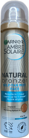 Garnier Ambre Solaire Natural Bronzer sjálfbrúnkumistur fyrir andlit, dökkur, 75 ml