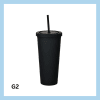 Glas með röri 700ml- 22 litir