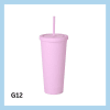 Glas með röri 700ml- 22 litir