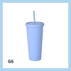 Glas með röri 700ml- 22 litir