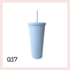 Glas með röri 700ml- 22 litir