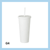 Glas með röri 700ml- 22 litir