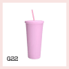 Glas með röri 700ml- 22 litir