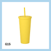 Glas með röri 700ml- 22 litir