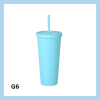 Glas með röri 700ml- 22 litir