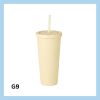 Glas með röri 700ml- 22 litir