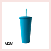 Glas með röri 700ml- 22 litir