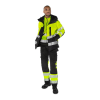 Fristads Stiby smíðabuxur teygju HiViz/svartar