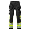 Fristads Stiby smíðabuxur teygju HiViz/svartar