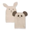 Michi washclothes/þvottapoki 2 stk Bunny and panda