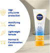 Nivea Sun Face Shine Control Face SPF 50+ Rakakrem með sólarvörn 50ml